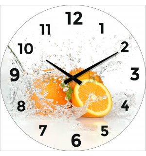 Zidni stakleni sat: Naranče - 34 cm