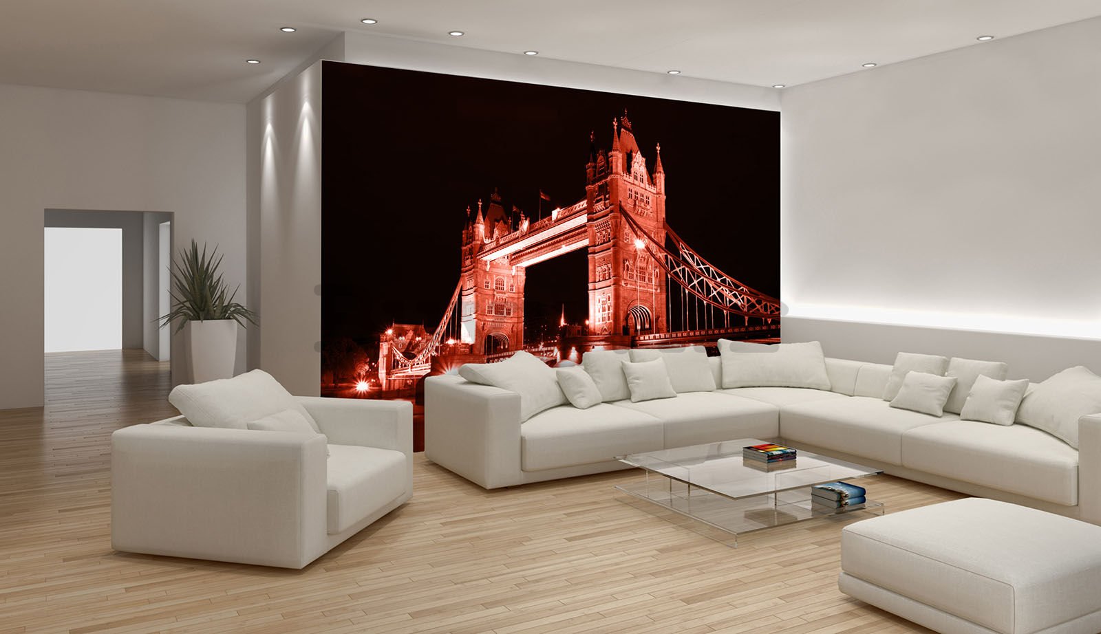 Vlies foto tapeta: Osvijetljeni Tower Bridge - 152,5x104 cm