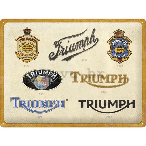 Metalna tabla: Triumph Logo Evolution - 40x30 cm