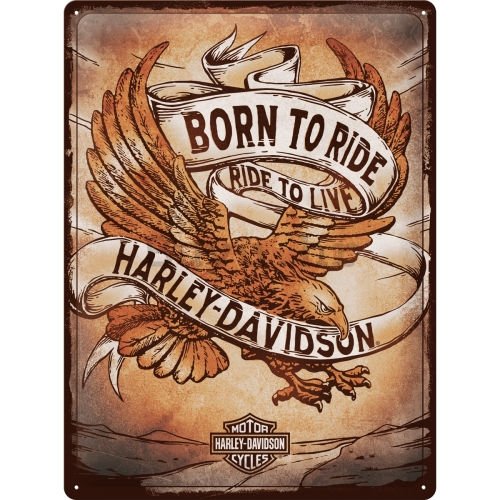 Metalna tabla: Harley-Davidson Born to Ride Ride to Live - 30x40 cm