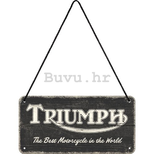 Metalna viseća tabla: Triumph (The Best Motorcycle in the World) - 20x10 cm