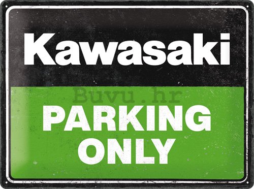 Metalna tabla: Kawasaki Parking Only - 40x30 cm