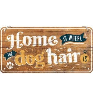 Metalna viseća tabla: Dog Hair - 20x10 cm