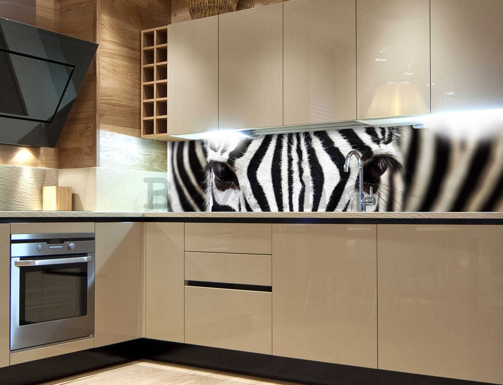 Samoljepljiva periva foto tapeta za kuhinju - Zebra, 180x60 cm