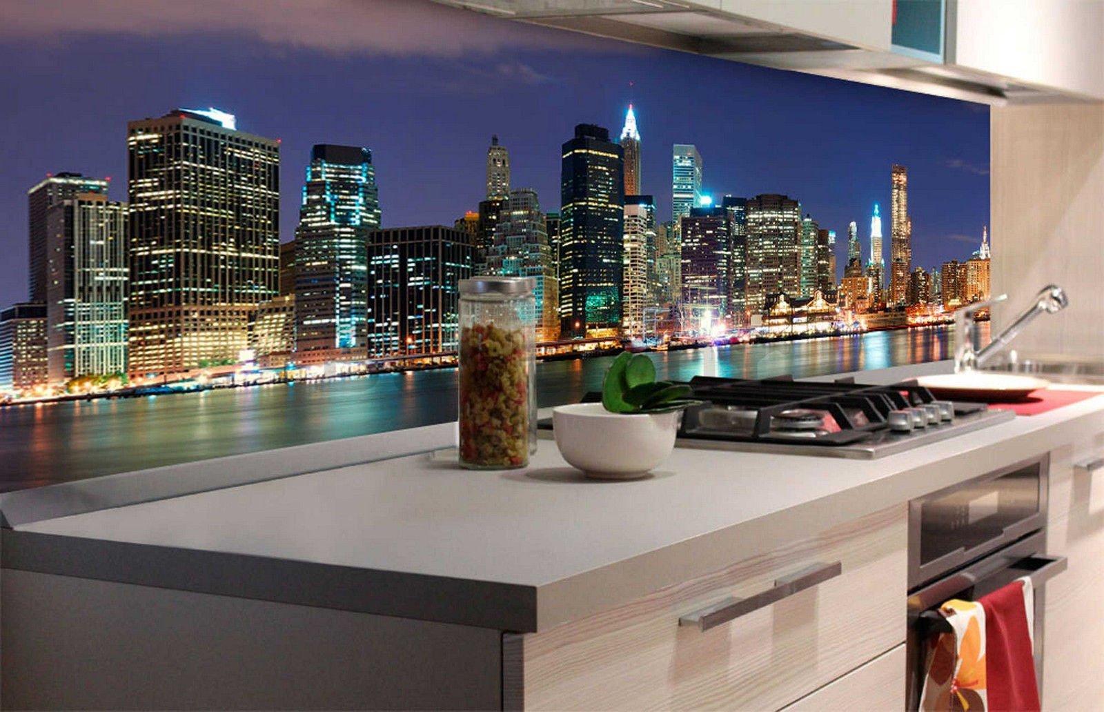 Samoljepljiva periva foto tapeta za kuhinju - Manhattan, 180x60 cm