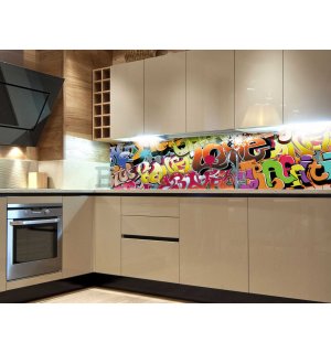 Samoljepljiva periva foto tapeta za kuhinju - Grafiti, 180x60 cm