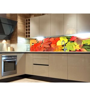 Samoljepljiva periva foto tapeta za kuhinju - Jesenje lišće, 180x60 cm