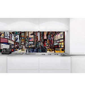 Samoljepljiva periva foto tapeta za kuhinju - Times Square, 180x60 cm