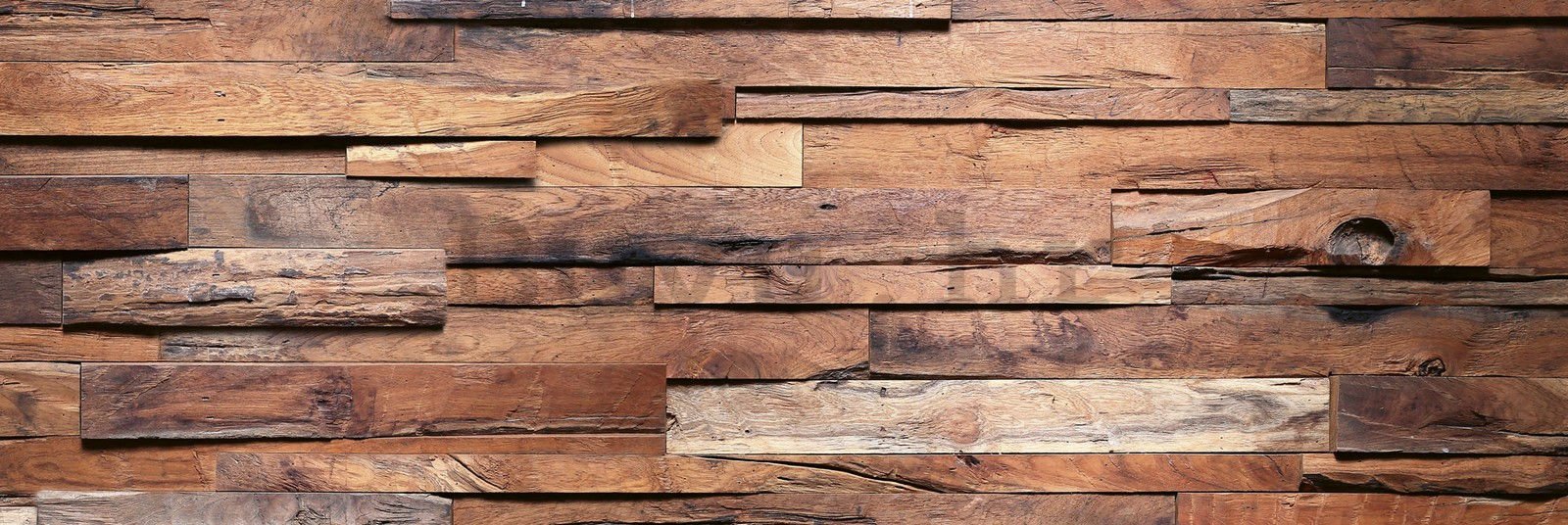 Samoljepljiva periva tapeta za kuhinju - Drveni zid, 180x60 cm
