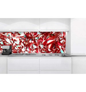 Samoljepljiva periva tapeta za kuhinju - Crveni kristali, 180x60 cm