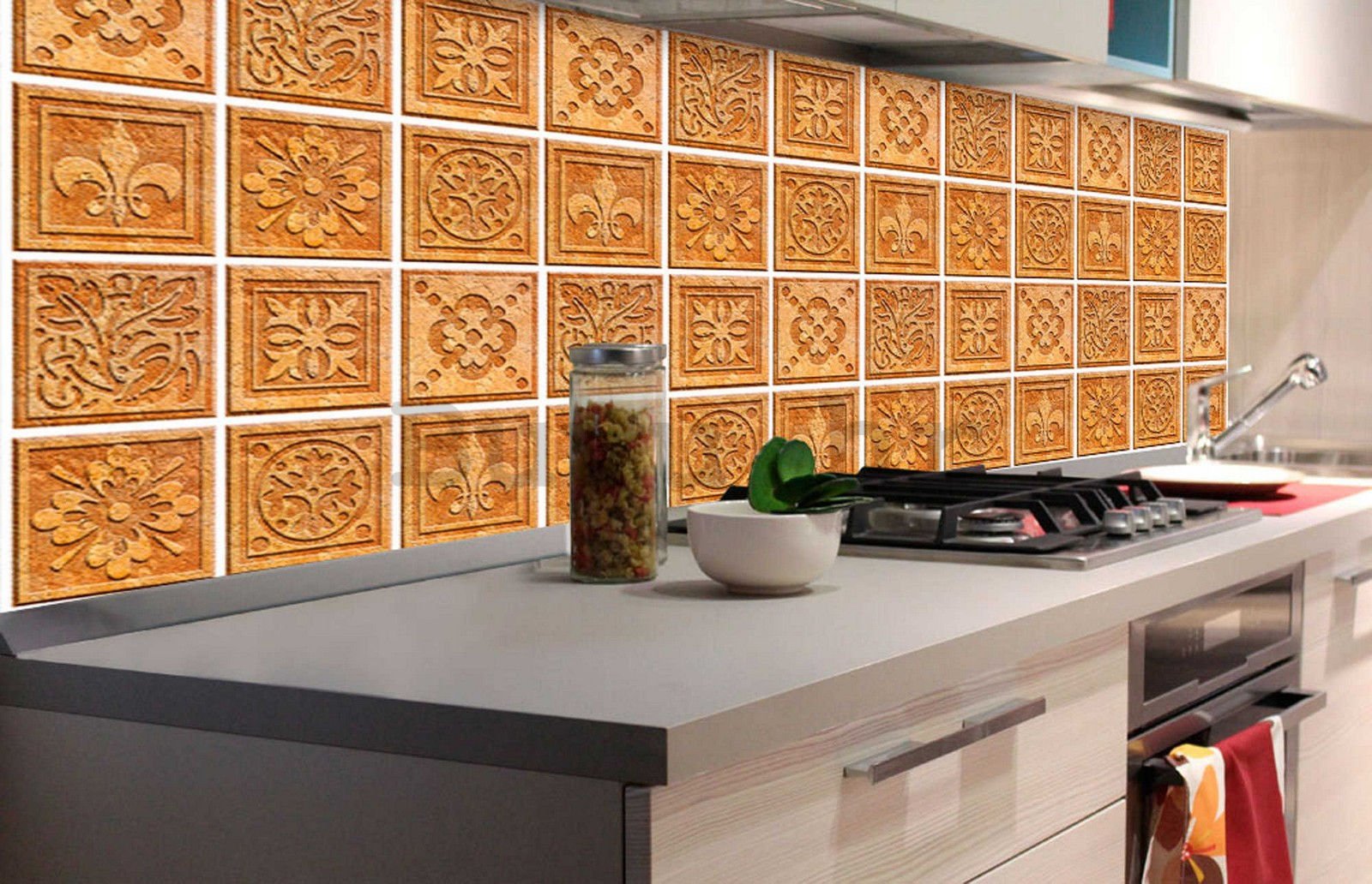 Samoljepljiva periva tapeta za kuhinju - Granitne pločice, 180x60 cm