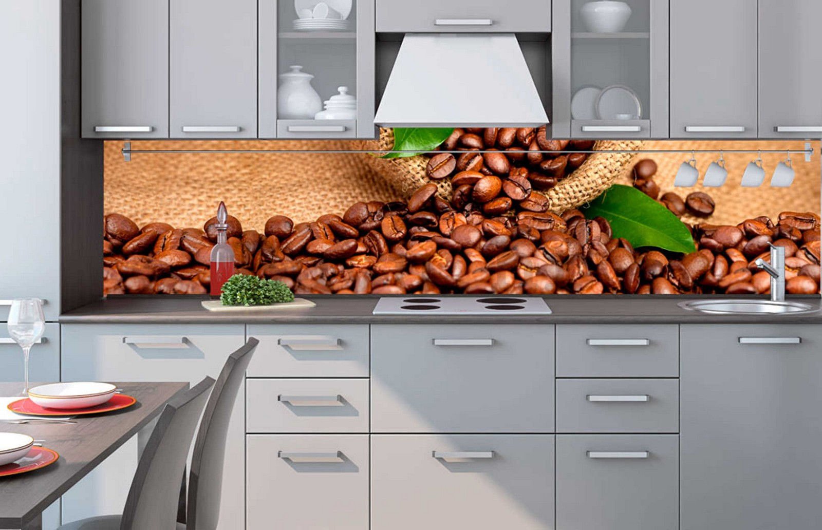 Samoljepljiva periva foto tapeta za kuhinju - Kava, 260x60 cm
