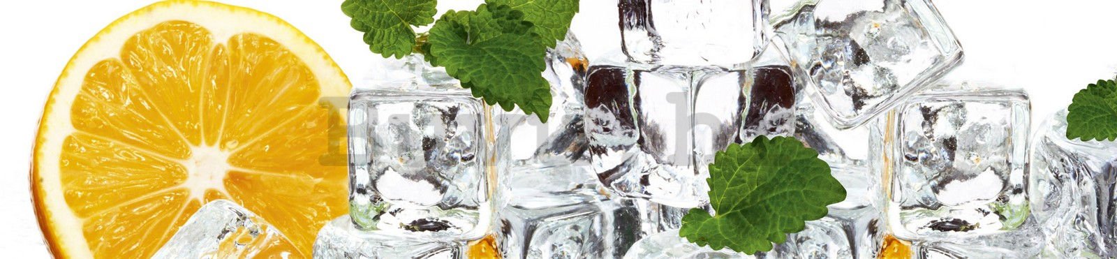 Samoljepljiva periva foto tapeta za kuhinju - Limun i kockice leda, 260x60 cm