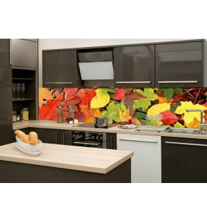 Samoljepljiva periva foto tapeta za kuhinju - Jesenje lišće, 260x60 cm
