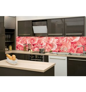 Samoljepljiva periva tapeta za kuhinju - Ružičaste ruže, 260x60 cm
