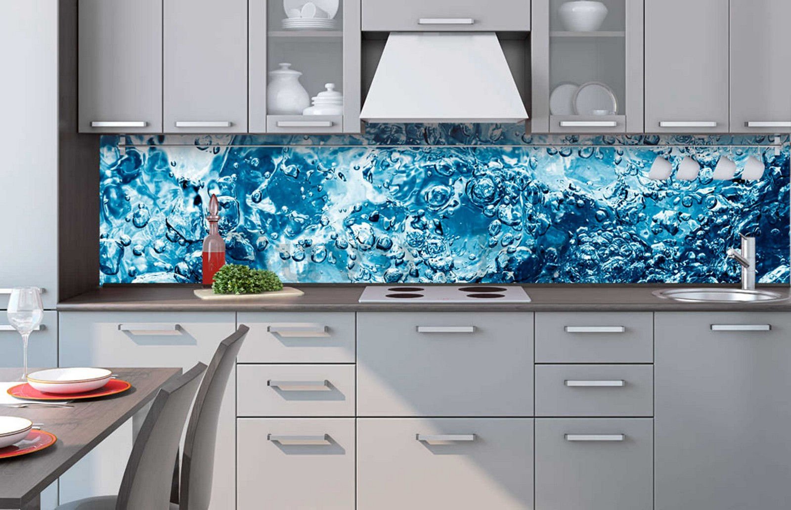 Samoljepljiva periva tapeta za kuhinju - Mineralna voda, 260x60 cm