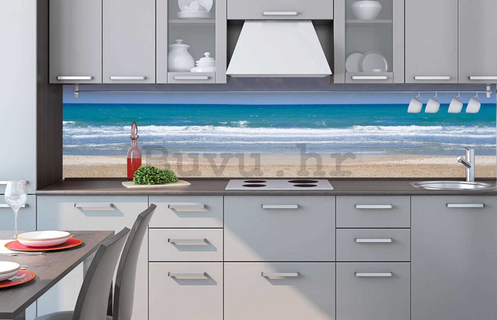 Samoljepljiva periva tapeta za kuhinju - Valovi na plaži, 260x60 cm