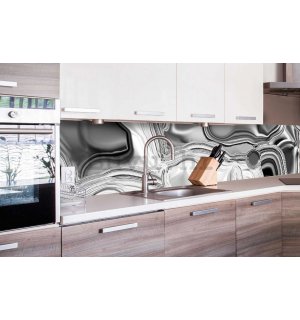Samoljepljiva periva tapeta za kuhinju - Podstava od tekućeg srebra, 260x60 cm