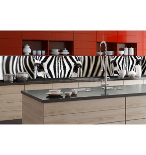 Samoljepljiva periva foto tapeta za kuhinju - Zebra, 350x60 cm