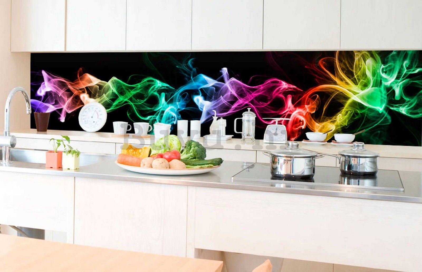 Samoljepljiva periva tapeta za kuhinju - Dim u boji (2), 350x60 cm