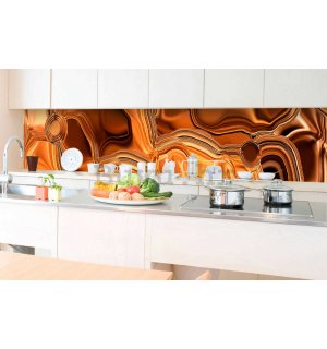 Samoljepljiva periva tapeta za kuhinju - Obloga od tekućeg bakra, 350x60 cm