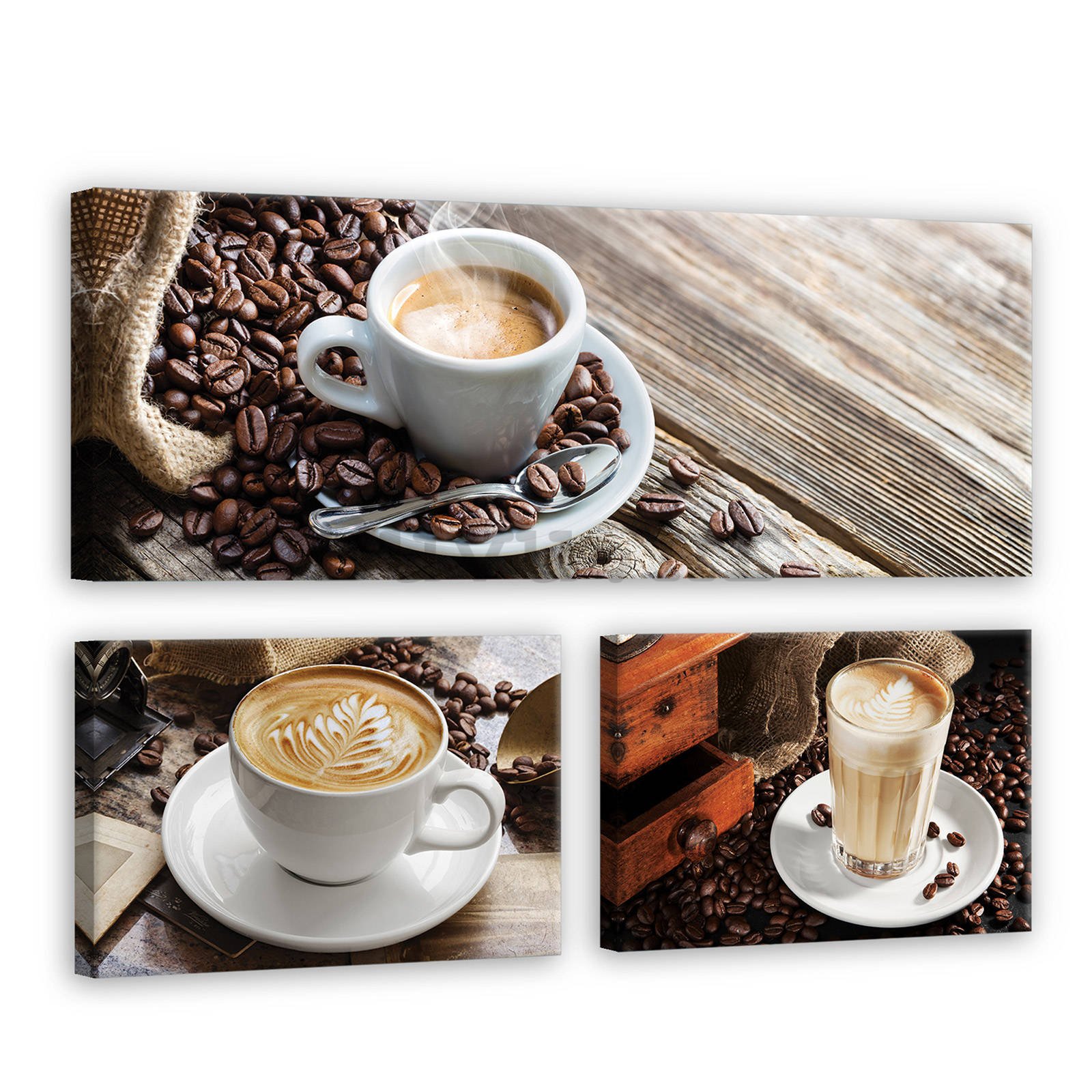 Slika na platnu: Pauza za kavu - set 1kom 80x30 cm i 2kom 37,5x24,8 cm 