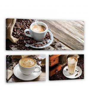 Slika na platnu: Pauza za kavu - set 1kom 80x30 cm i 2kom 37,5x24,8 cm 