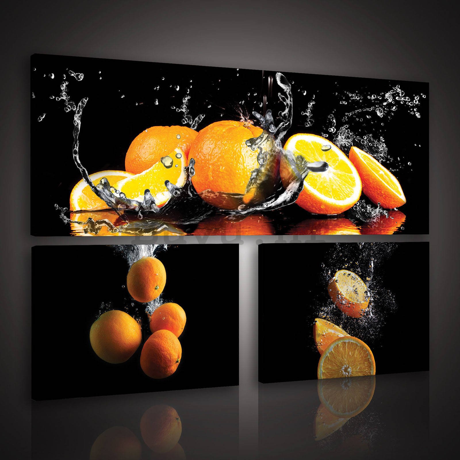 Slika na platnu: Naranče (1) - set 1kom 80x30 cm i 2kom 37,5x24,8 cm 