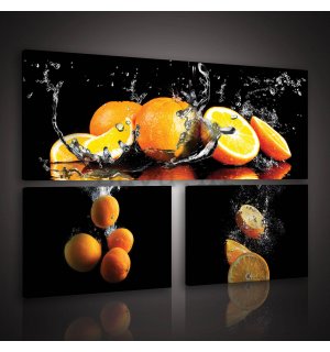 Slika na platnu: Naranče (1) - set 1kom 80x30 cm i 2kom 37,5x24,8 cm 