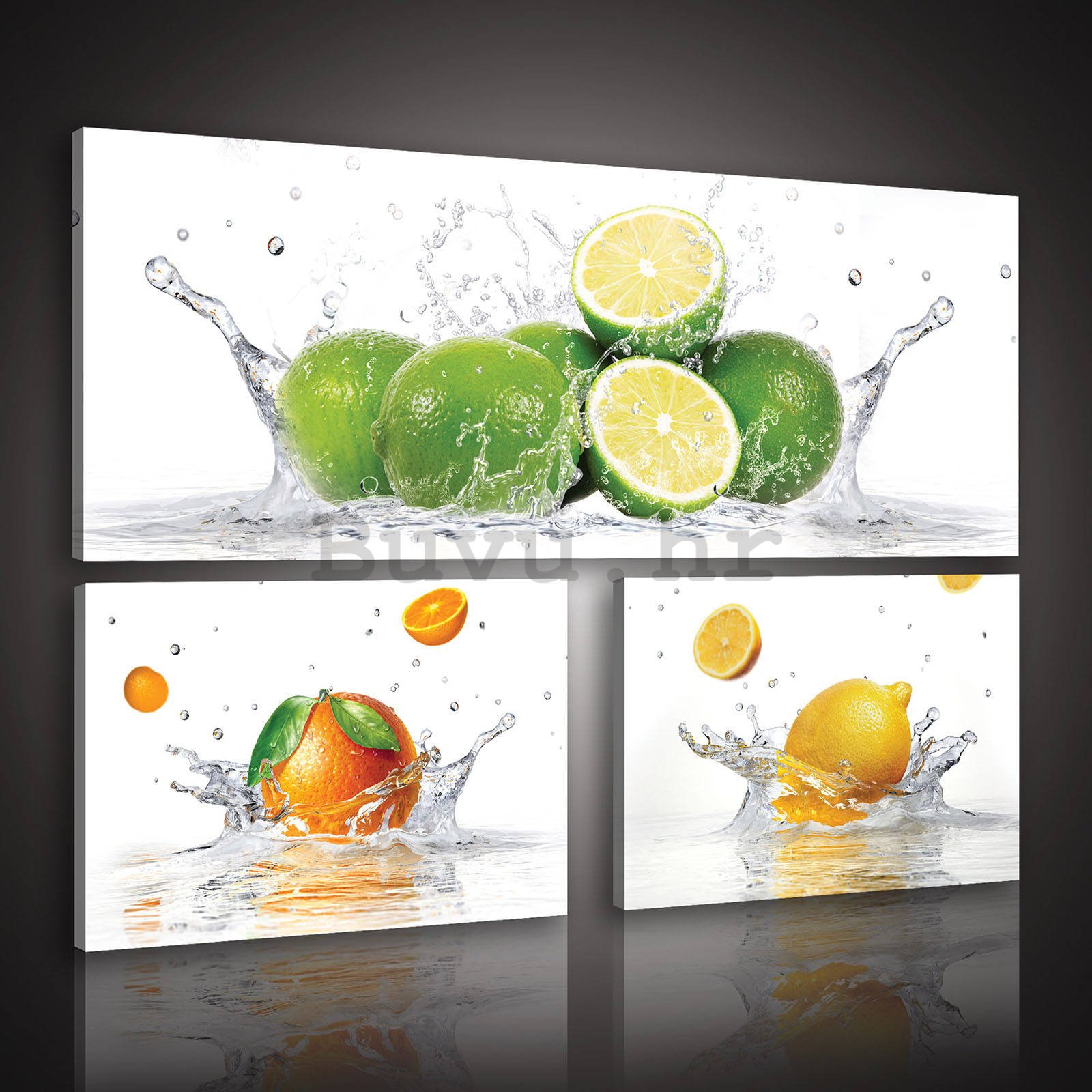 Slika na platnu: Limes - set 1kom 80x30 cm i 2kom 37,5x24,8 cm 