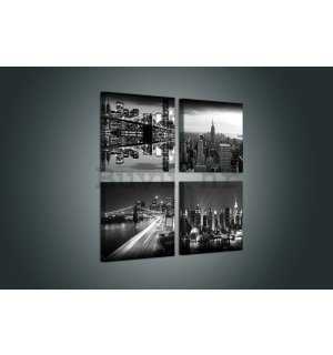 Slika na platnu: Crno-bijeli New York (2) - set 4kom 25x25cm