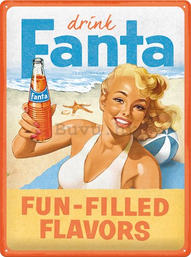 Metalna tabla: Fanta (Fun-Filled Flavors) - 30x40 cm