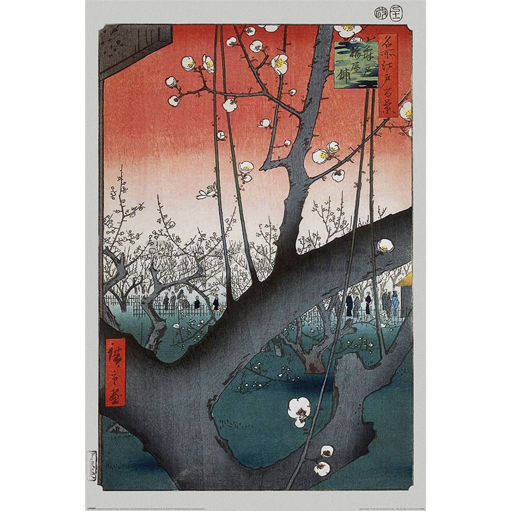 Plakát - Hiroshige, Plum Orchand near Kameido Shrine