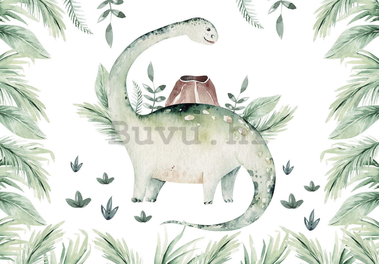 Vlies foto tapeta: Dinosaur u paprati - 368x254 cm
