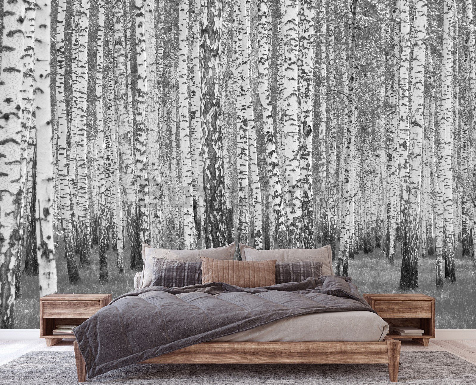 Vlies foto tapeta: Crno-bijele breze - 254x184 cm