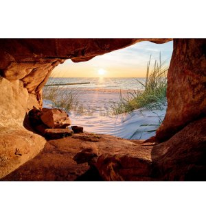 Vlies foto tapeta: Špilja na plaži (1) - 254x184 cm