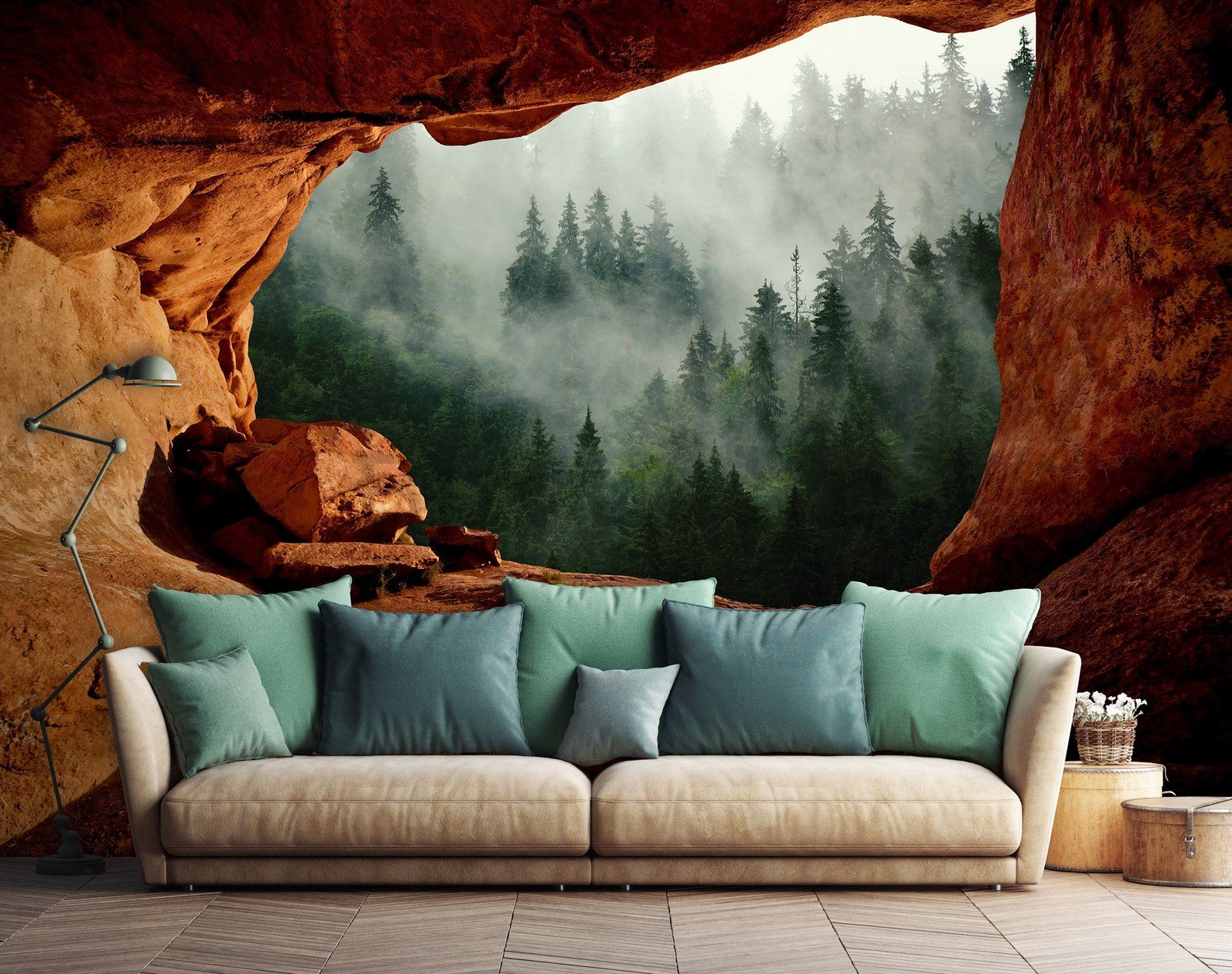 Vlies foto tapeta: Pećina pored šume - 254x184 cm