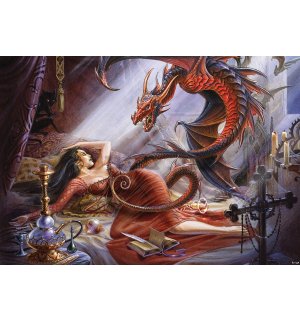 Vlies foto tapeta: Beauty and Dragon - 416x254 cm