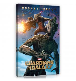 Slika na platnu: Guardians of The Galaxy Rocket & Groot - 40x60 cm