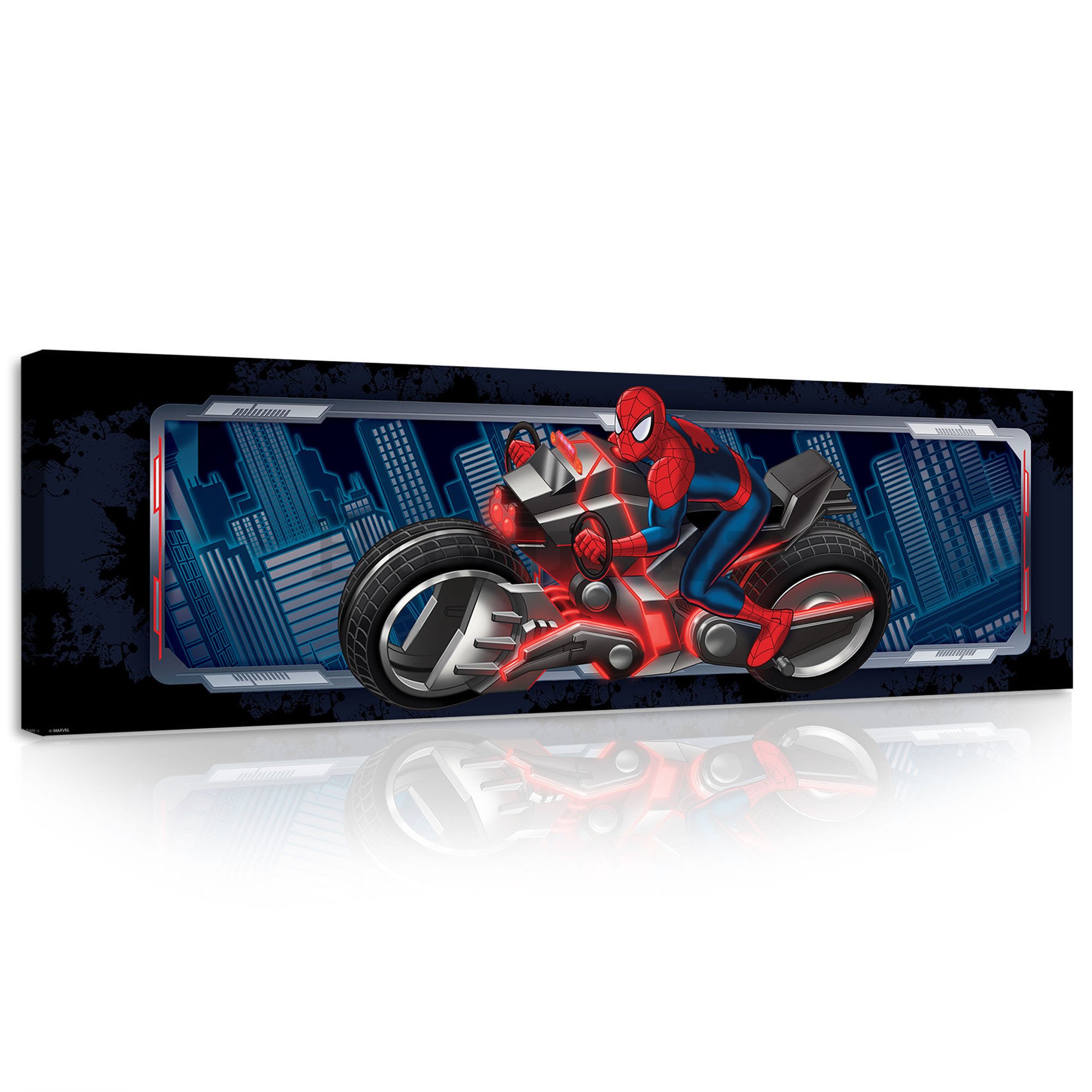 Slika na platnu: Spiderman i motocikl - 145x45 cm