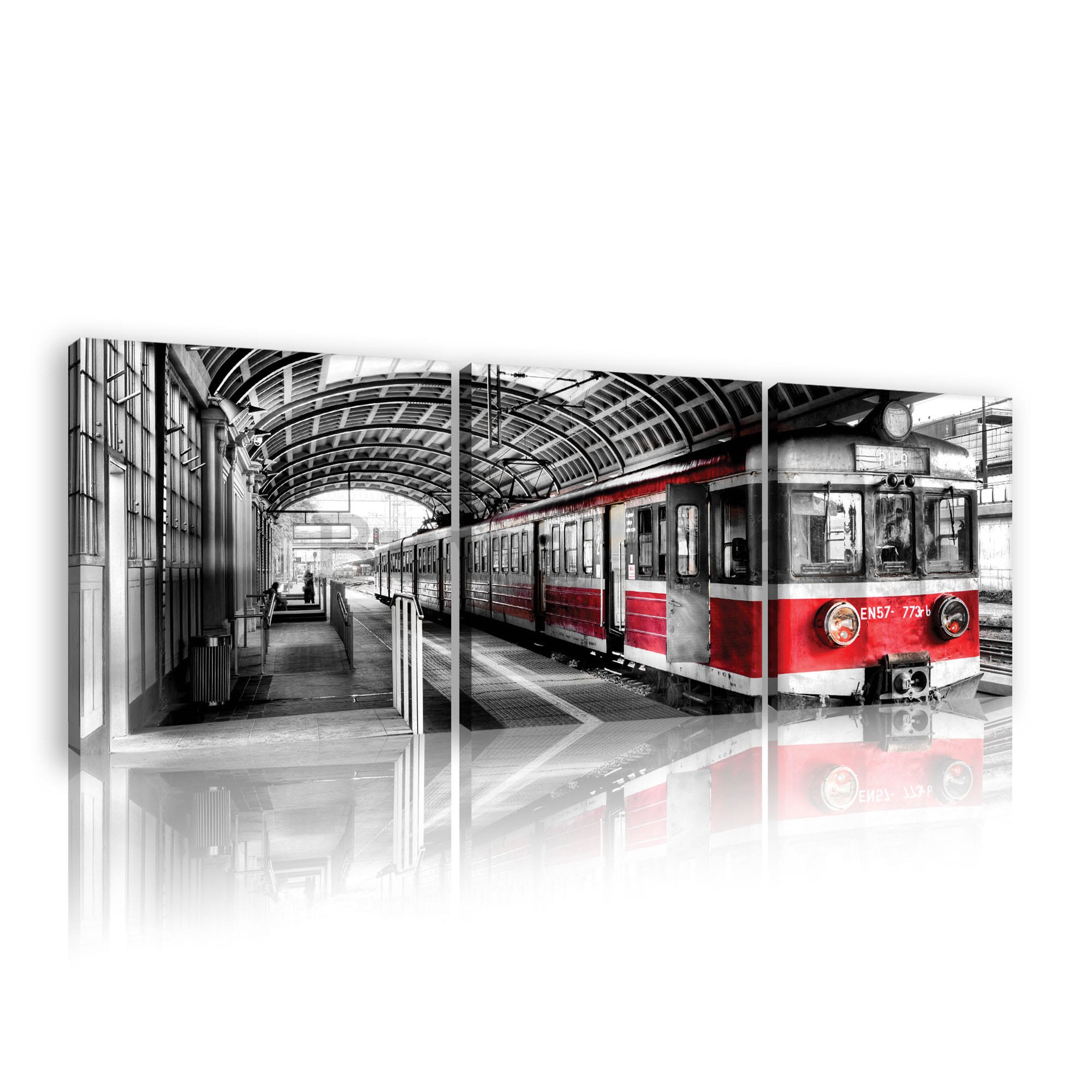 Slika na platnu: Stara podzemna željeznica (šarena) - set 3kom 25x25cm