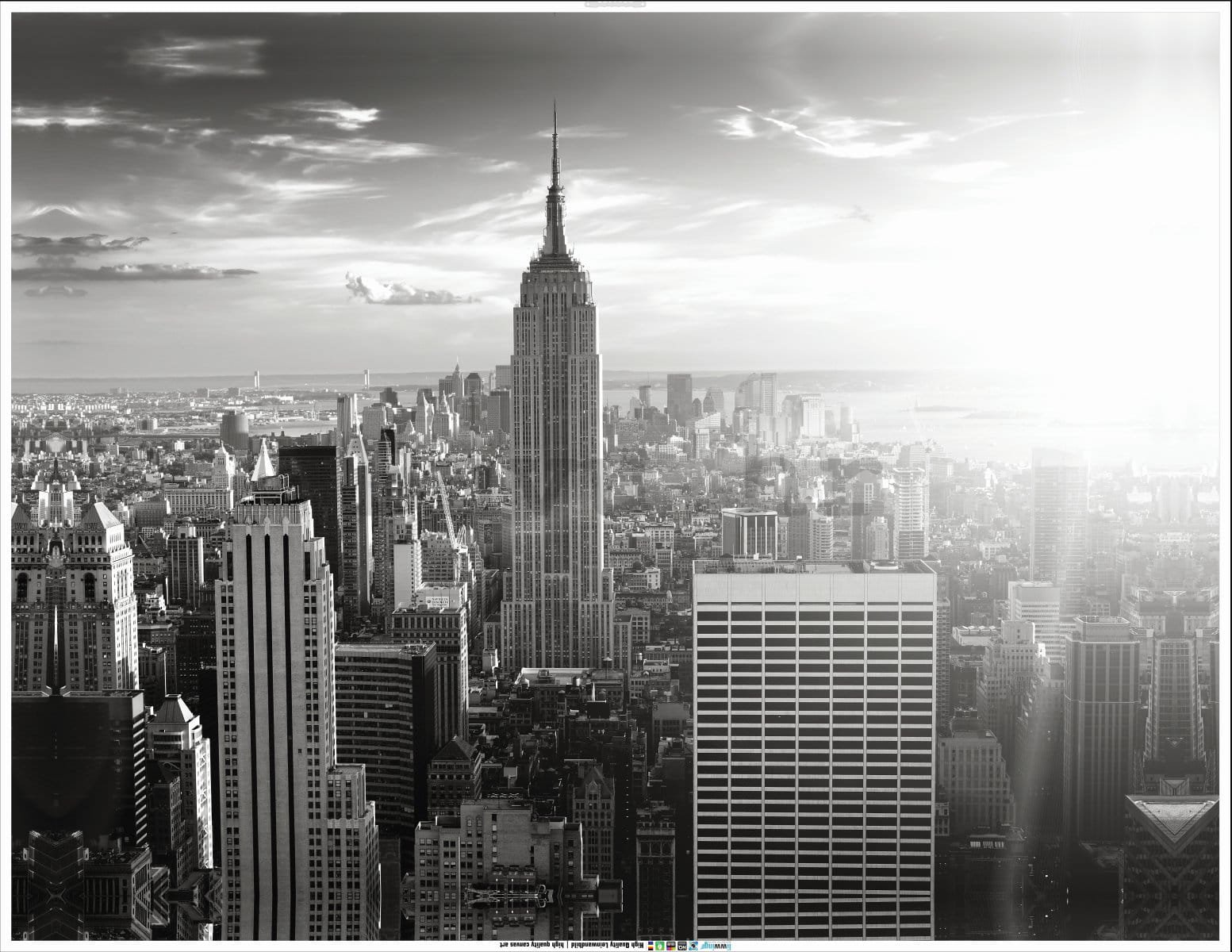 Slika na platnu: Crno-bijeli Manhattan - 100x75 cm