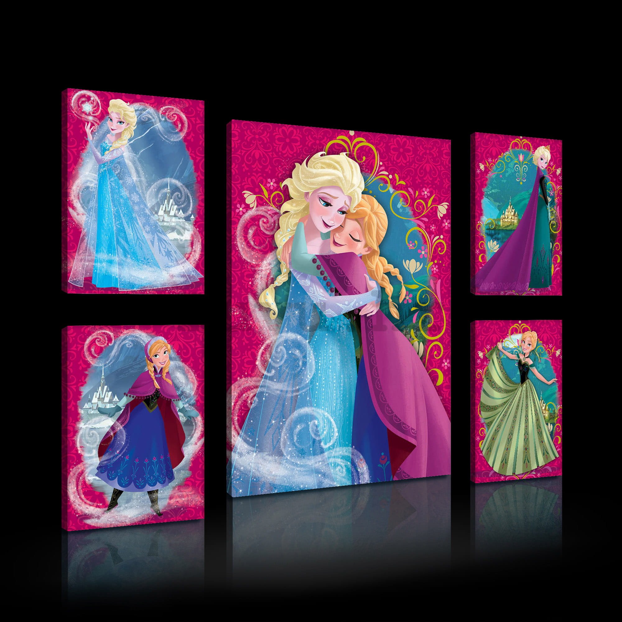 Slika na platnu: Frozen - set 1kom 50x70 cm i 4kom 32,4x22,8 cm