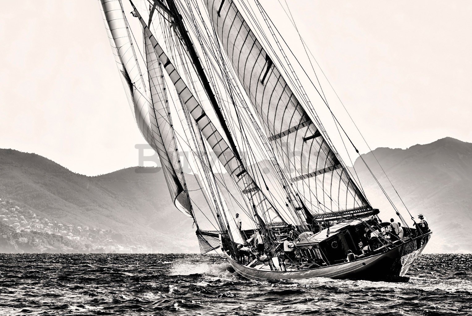Poster: Yachting (crno-bijela jedrilica)
