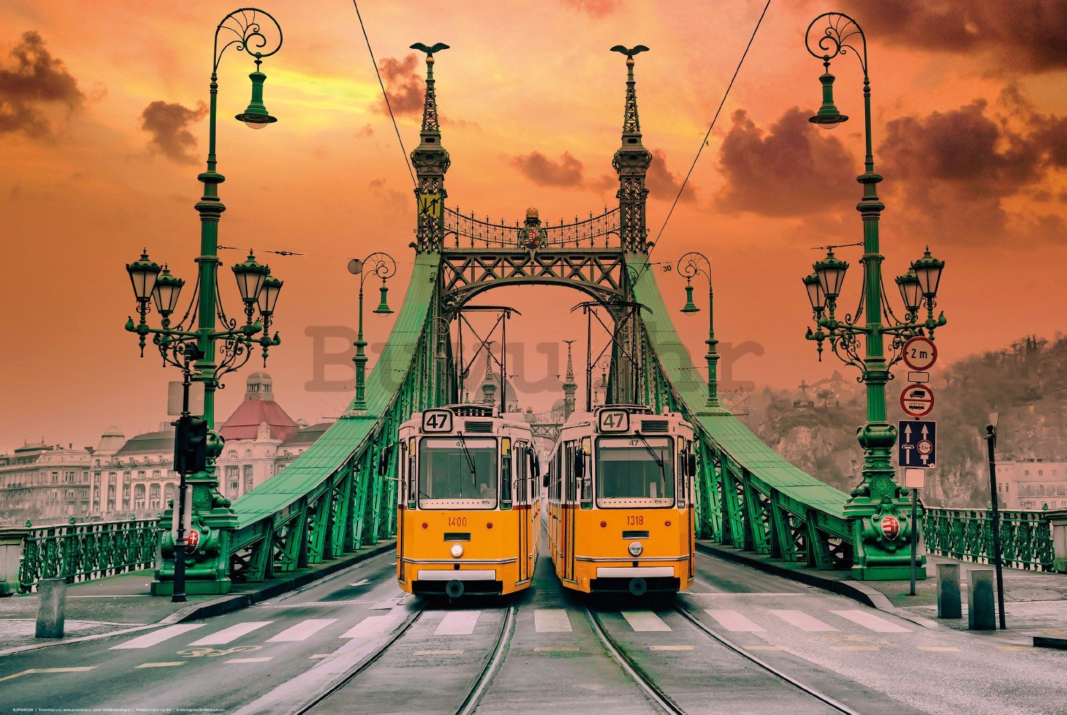 Poster: Tramvaji na Mostu slobode, Budimpešta