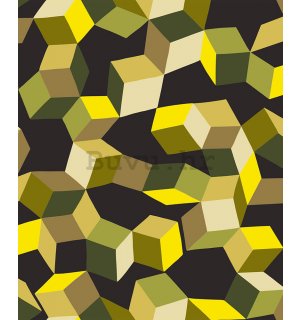 Vinil tapeta - 3D žuto-crni geometrijski uzorci