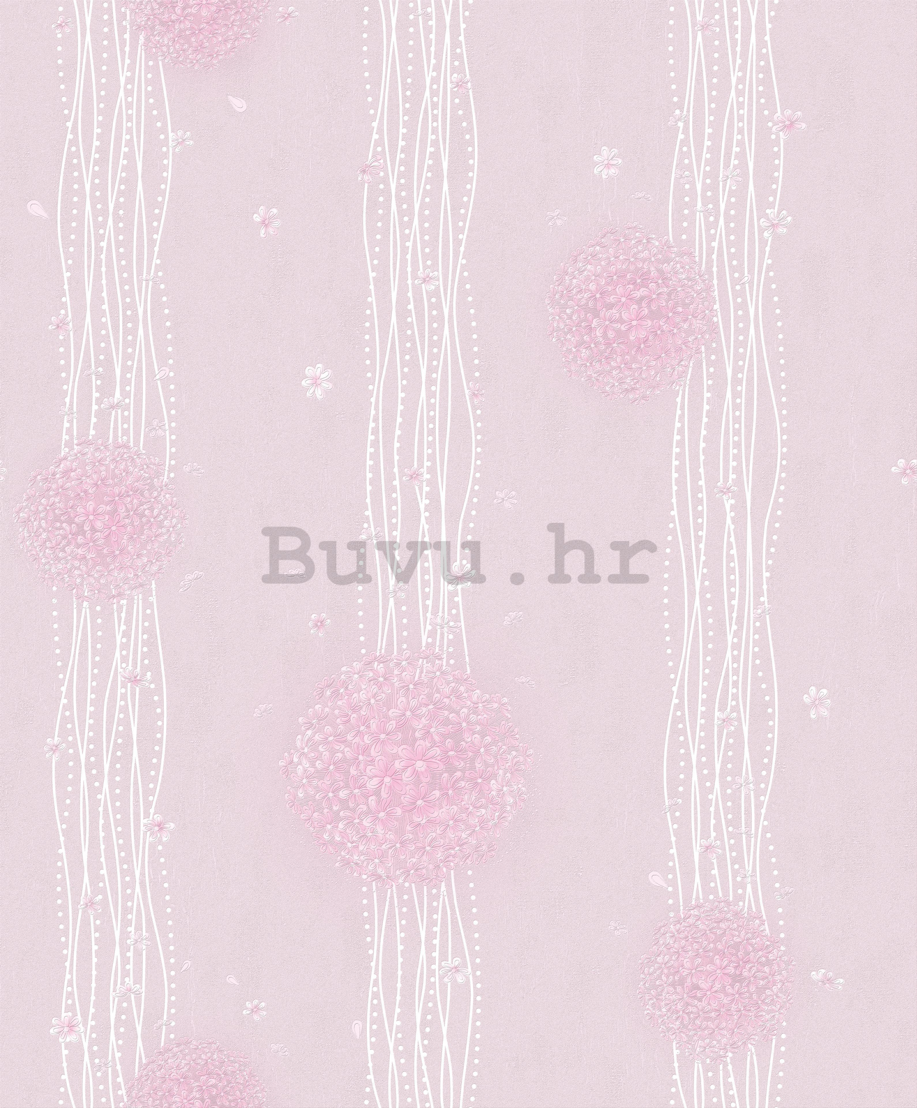 Vinilna periva tapeta s malim roza cvjetićima na roza pozadini