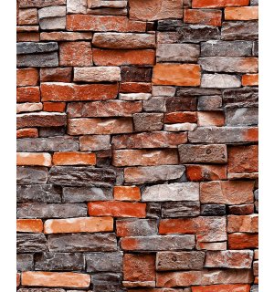 Vinil tapeta - kamene zidne smeđe nijanse (1)