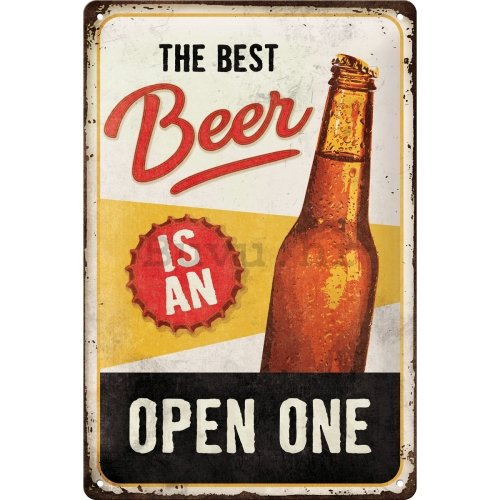 Metalna tabla: The Best Beer is an Open One - 20x30 cm
