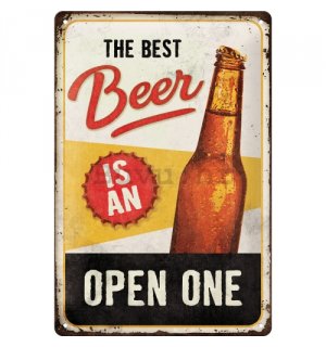 Metalna tabla: The Best Beer is an Open One - 20x30 cm